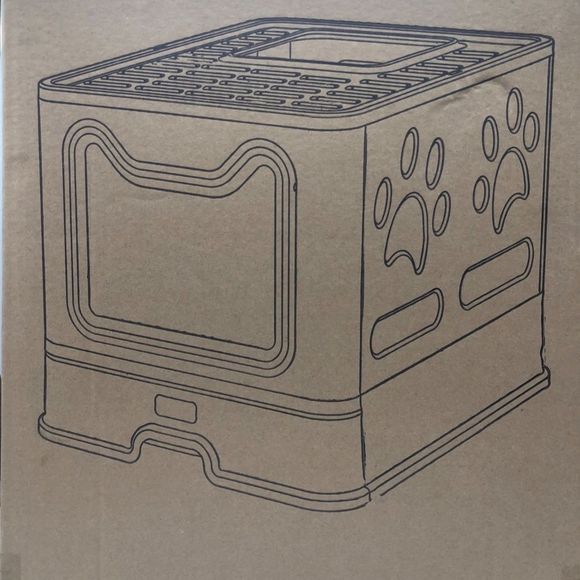 Foldable Cat Litter Box -Large Top Entry Anti-Splashing & Spacious and Scoop - Picture 10 of 10